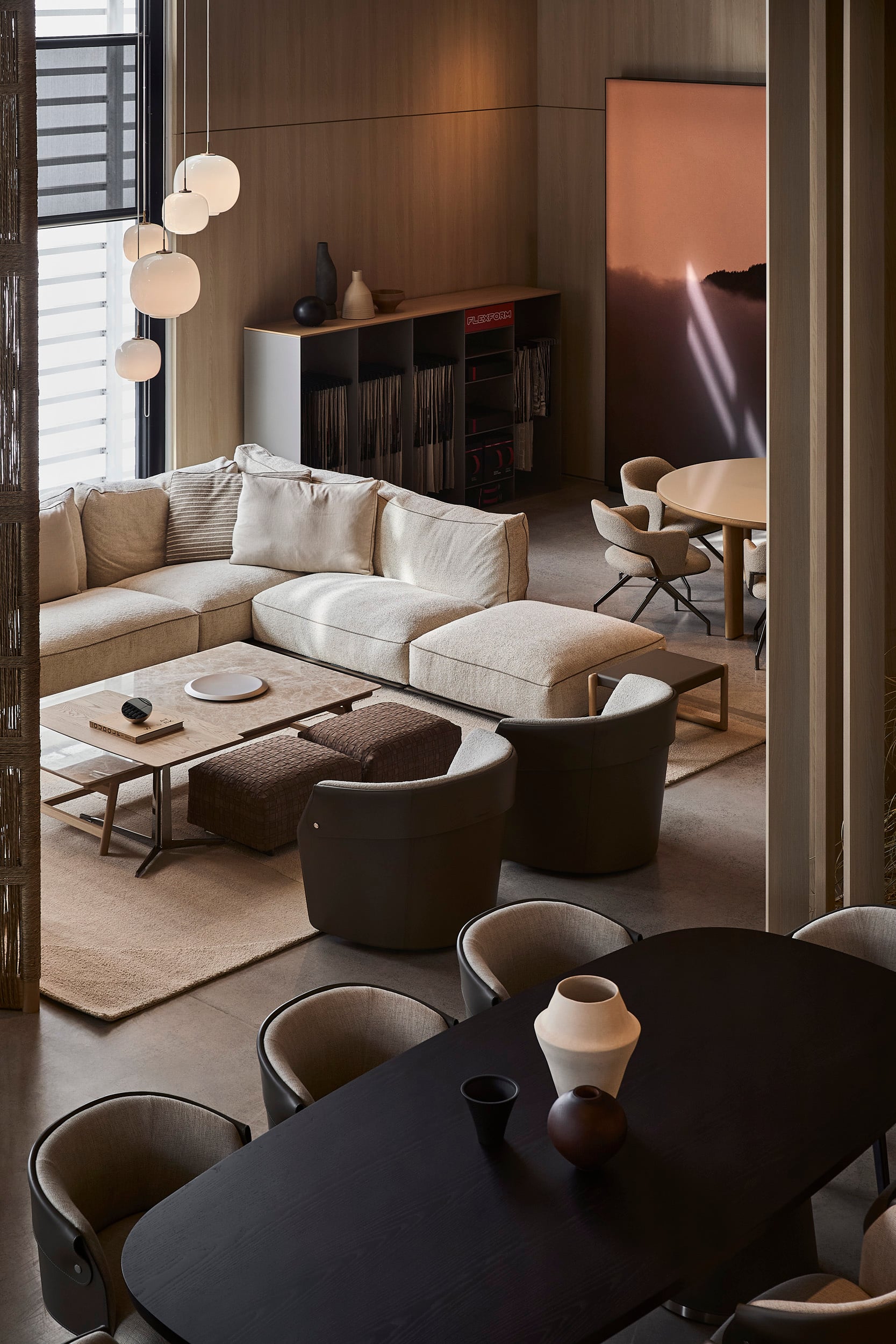 Groundpiece sofa and Ozzy armchairs