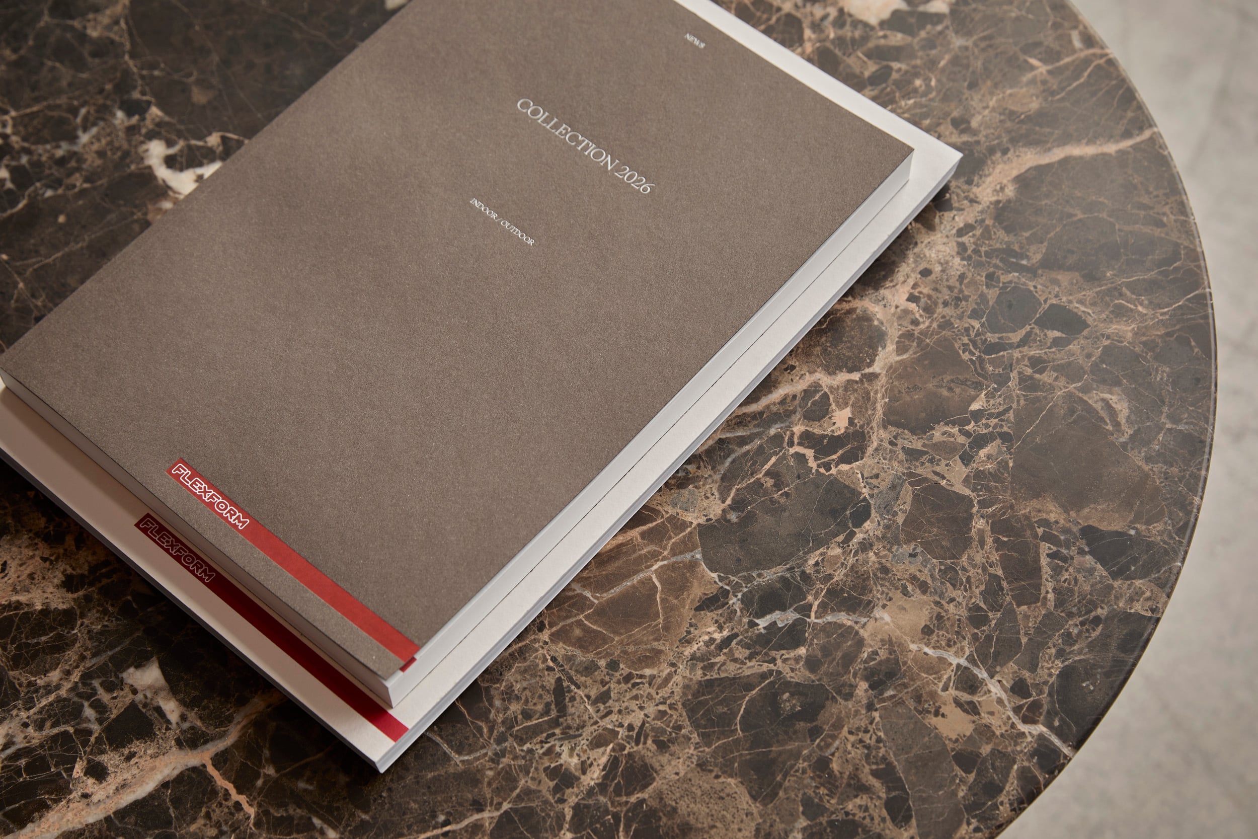 The new catalogue on a marble table