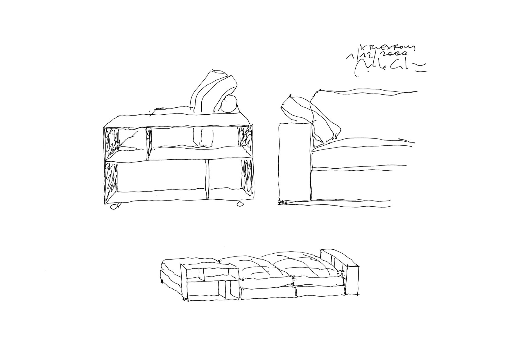 Antonio Citterio's first sketch, December 2000
